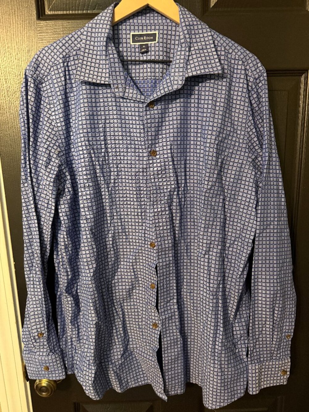 Like New Men's Club Room Dress Shirt Long Sleeve Blue XL